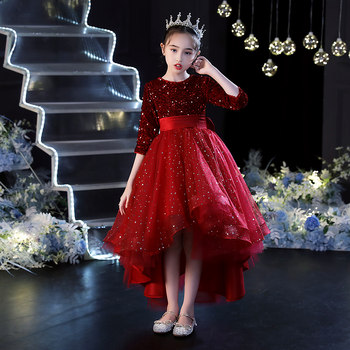 Girls' Dress, Fashionable Catwalk, Kidsren's Princess Dress, Flower Girl Wedding Dress, Host Evening Dress, Classy Piano Performance Dress