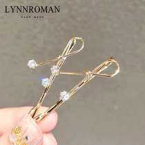 Korean temperament hairclip shines rhinestone side clip girl banghai clip hairpin Net red side head hairclip