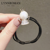 Korean temperament hair rope cute girl imitation Crystal rubber band head rope simple ins Hairband Net red tie head leather case