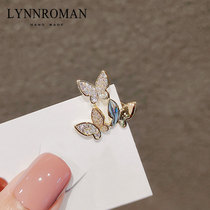 Temperament lead needle zirconia butterfly brooch anti-light buckle Net Red fixed clothes suit tide personality pin