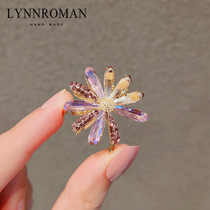 Clip headdress Korean elegant imitation Crystal Daisy hairclip grab clip Mori flower bangs top clip hair grab back head