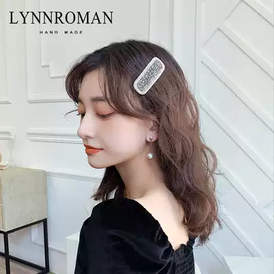 Korean headdress rhinestone clip hairclip female Net red minimalist hairclip bangbar clip clip female