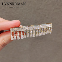 Clip headdress Korean zirconia hairclip back head tassel hair card top clip spring clip banghai edge clip Net female
