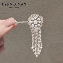European and American new tassel hairclip rhinestone Pearl temperament clip Net Red Girl side broken hair bangs clip