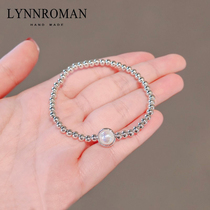 LYNNROMAN DESIGNER SWEET AND LIGHT Frosty Wind Metal Beads Bracelet Womens Niche Design Minimalist Hand Accessories