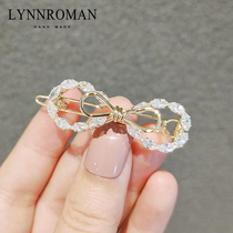 South Korean sweet girl hairclip zirconia bow top clip bangs clip edge clip temperament hairpin frog buckle clip