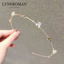 Temperament love hairband Korean fine metal rhinestone simple headband pressure hair Joker out net red hair card headgear
