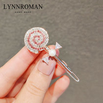 Korean temperament hairclip lollipop rhinestone Bangar clip girl side clip frog buckle cute princess hairpin top clip