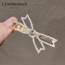 South Koreas new simple hollow bow hairclip temperament girl side clip rhinestone duckbill top clip hairpin clip clip