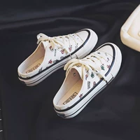 Giày cao gót đế xuồng nữ sinh hoang dã 2019 xuân hè mới một đôi giày lười đế xuồng Hàn Quốc một nửa - Plimsolls giày thể thao nam sneaker