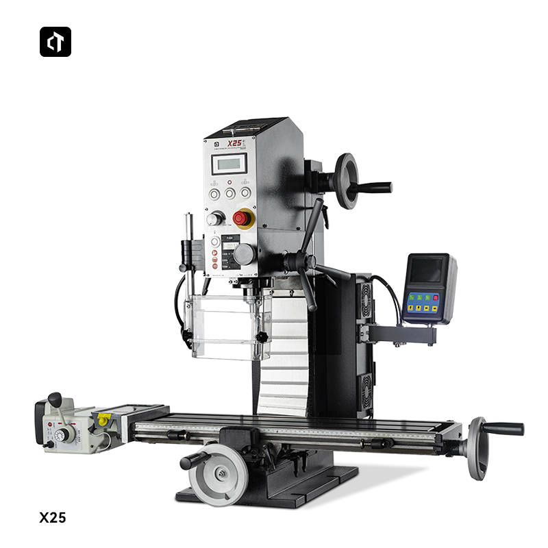 X25 Drilling and Milling Machine, Three-Axis Digital Display, X-Axis Automatic Tool Feed, Direct-Drive Spindle, Silent, High-Torque Drilling and Milling Machine