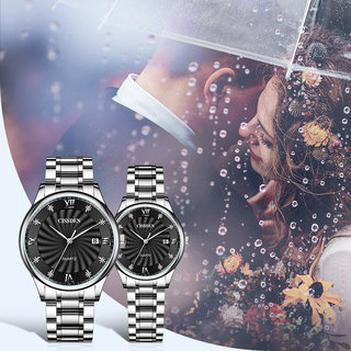 西丝达正品情侣手表一对非机械表简约蓝宝石男士手表名牌女士腕表
