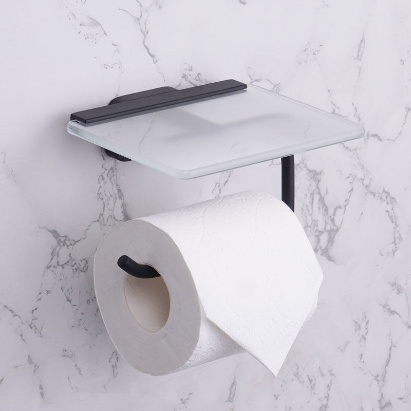 All-copper roll toilet paper rack hotel hotel glass rack mobile phone tissue rack powder room toilet paper rack rack project