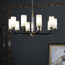 New Chinese chandelier Living room copper dining room lamp Modern simple tea room Zen bedroom lamp Light luxury Chinese style lamps