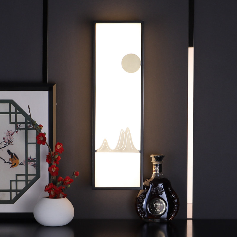 New Chinese Wall Lamp Villa Living Room Background Wall Lamp China Wind Aisle All Copper Cloud Stone Wall Lamp Upscale 2021 New