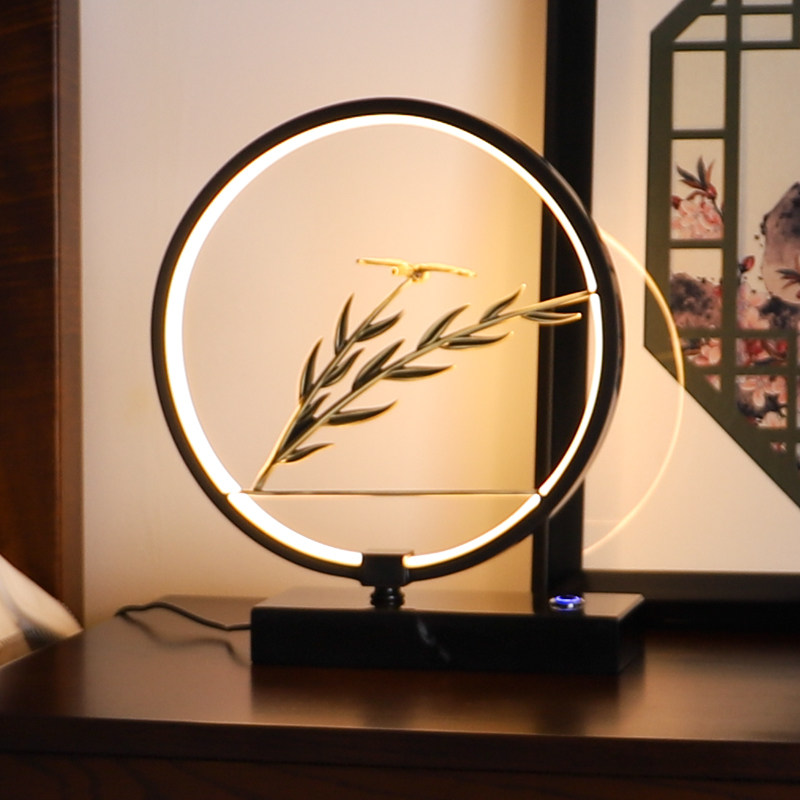 New Chinese all-bronze table light bed headlights bedroom home dragonfly romantic creative minimalist modern living room Zen Serie table lamp