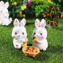 School gift glutinous rice rabbit mini ornaments creative handmade cute little jewelry desktop bunny car