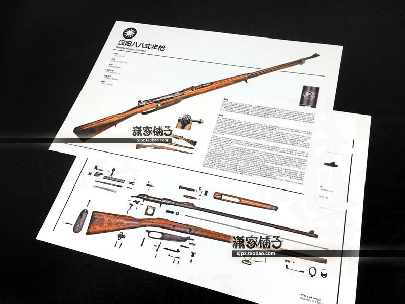 World War II Hanyang Type 88 Rifle Famous Gun Map Firearm Structure Map Collection Wall Chart Poster Decorative Painting