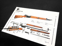 French MAS36 Manual Rifle Firearms Structure Disassembly Drawing Weapon Knowledge Wall Chart Poster Decorative Painting