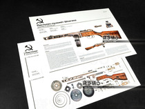 Soviet PPSh41 Bobosha submachine gun firearms map firearms structure diagram (collection) poster decoration painting