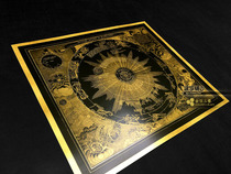 Solar system stars planets comets celestial bodies cosmic constellations gold and silver foil wall charts posters decorative paintings