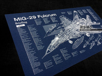 Russia Soviet India MiG - 29 MiG 29 Fulcrum Fighter Blueprint Structural Drawing Poster Decoration Painting