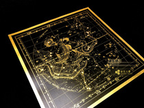 Ophiuchus Serpent Space Galaxy ins Constellation Cosmic Celestial Picture Gold Leaf Poster Decorative Painting