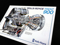 Rolls-Royce Trent 900 Engine Aero Engine Structure Chart Wall Chart Poster Decorative Painting