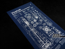 Soviet Space Agency Space space Vostok Vostok launch vehicle blueprint Hanging painting Poster decorative painting