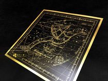 Hydra Compass Pump South Ship 88 Constellations Gold Leaf Poster Decorative Painting