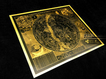 Cosmic space galaxy star belt astrological hemisphere constellation celestial body map gold and silver foil poster decorative painting