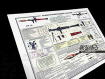 Shoulder-mounted rocket launcher RPG-7D1 weapon knowledge wall chart military structure drawings poster decoration painting