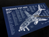 Boeing Boeing 737-400 Civil aviation extended model airliner structure diagram Blueprint Poster decorative painting