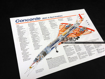 British French Concorde Concorde (Type B) supersonic passenger aircraft structure drawing poster decoration painting