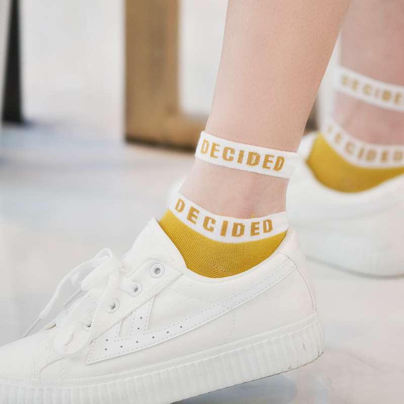 Translucent Lace Lace Short Socks Light Mouth Cute Fiberglass Midbarrel Socks Crystal Summer Thin Tidal College Wind