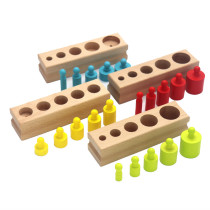 Montessori early education teaching aids cylindrical volume wood socket kindergarten childrens fine motor training geometric toys
