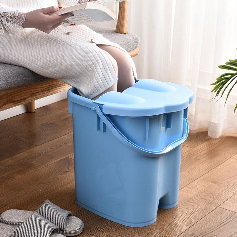 Drop resistant with lid Height thickened foot bath bucket Massage foot bath bucket Plastic portable foot wash bucket Foot wash basin