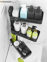 Toilet rack wall hanging bathroom non-punching kitchen corner storage rack toilet sink rotating wall frame