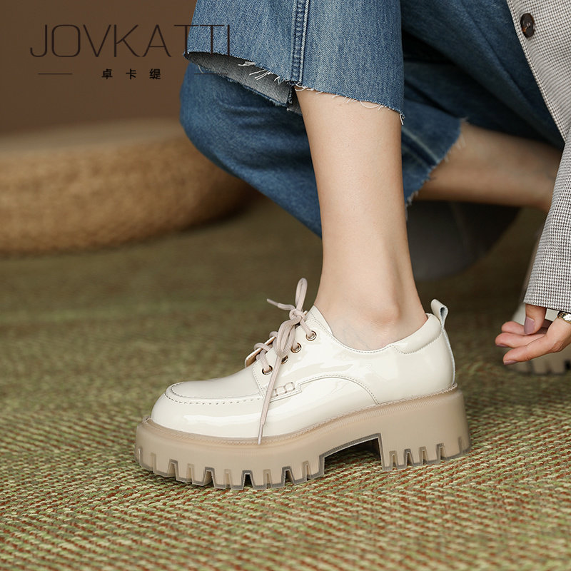 JOVKATTI High End Woman Paint Leather Pine Pine Skin Shoes Woman in the Spring 2023