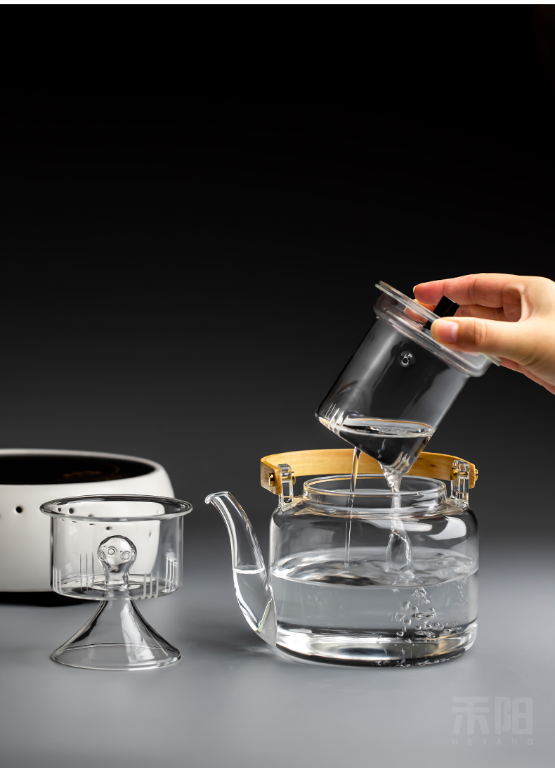 Send Yang steaming kettle heating TaoLu filter glass teapot Japanese flower pot boil tea ware girder are home