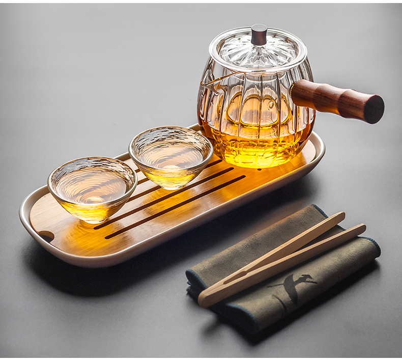 Send Yang glass teapot side "bringing boiled tea ware heat - resisting teapot kung fu tea set filter with thick hot pot