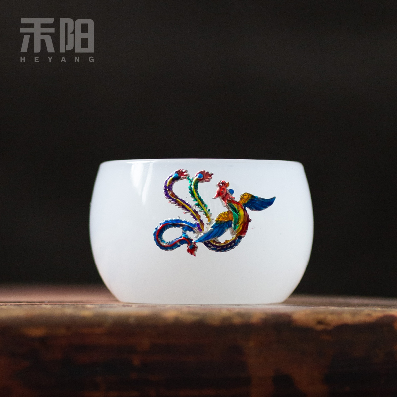 Send Yang XFX aquamarine porcelain coloured glaze porcelain cups, small sample tea cup masters cup single cup of tea light coloured glaze kung fu tea set