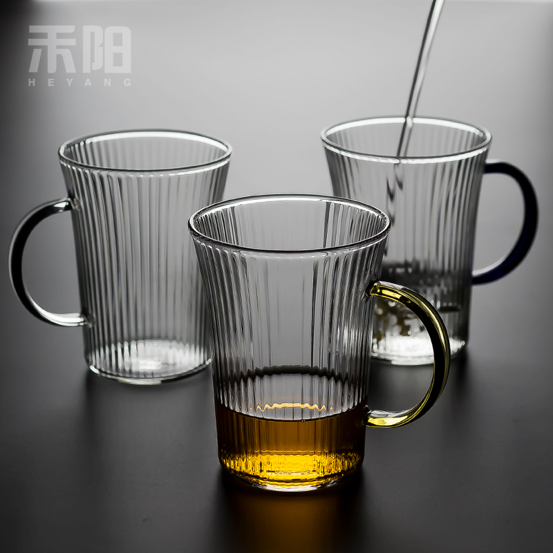 Send Yang refractory glass cup of green tea cup office cup with the tea cup of household water cup individual cup