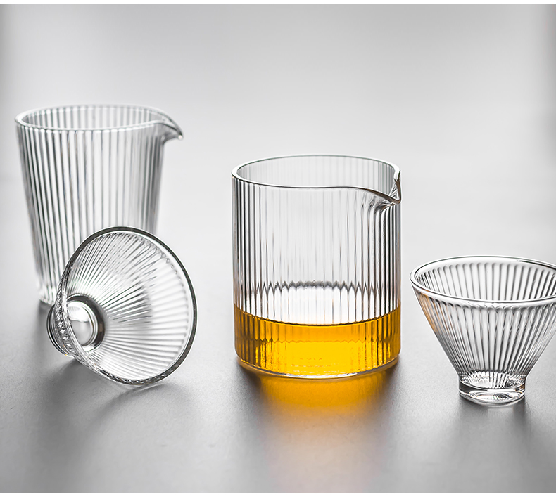 Grain and Yang refractory glass cup and cup upset points fair keller of tea ware fittings of high heat - resistant borosilicate kung fu tea set