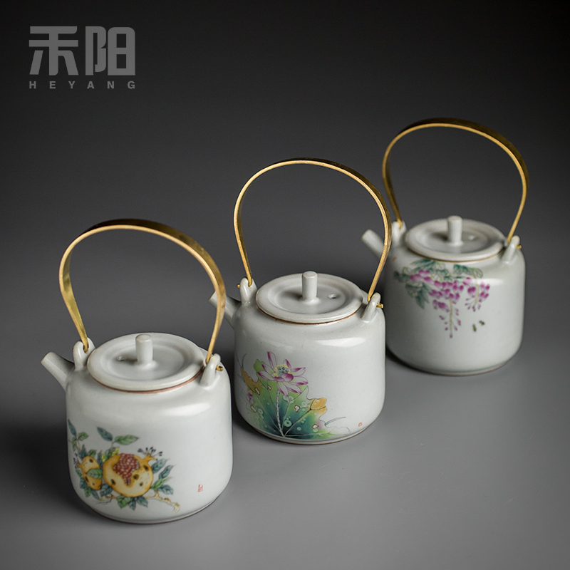 Send the Yang to restore ancient ways your up girder pot of kung fu tea kettle single pot of trumpet on your porcelain ceramic household make tea