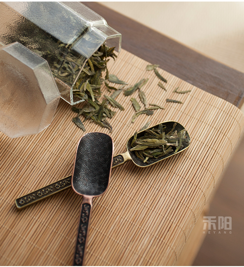 Send Yang retro TSP tea accessories copper teaspoons kung fu tea accessories teaspoon of tea is the tea spoon tea taking