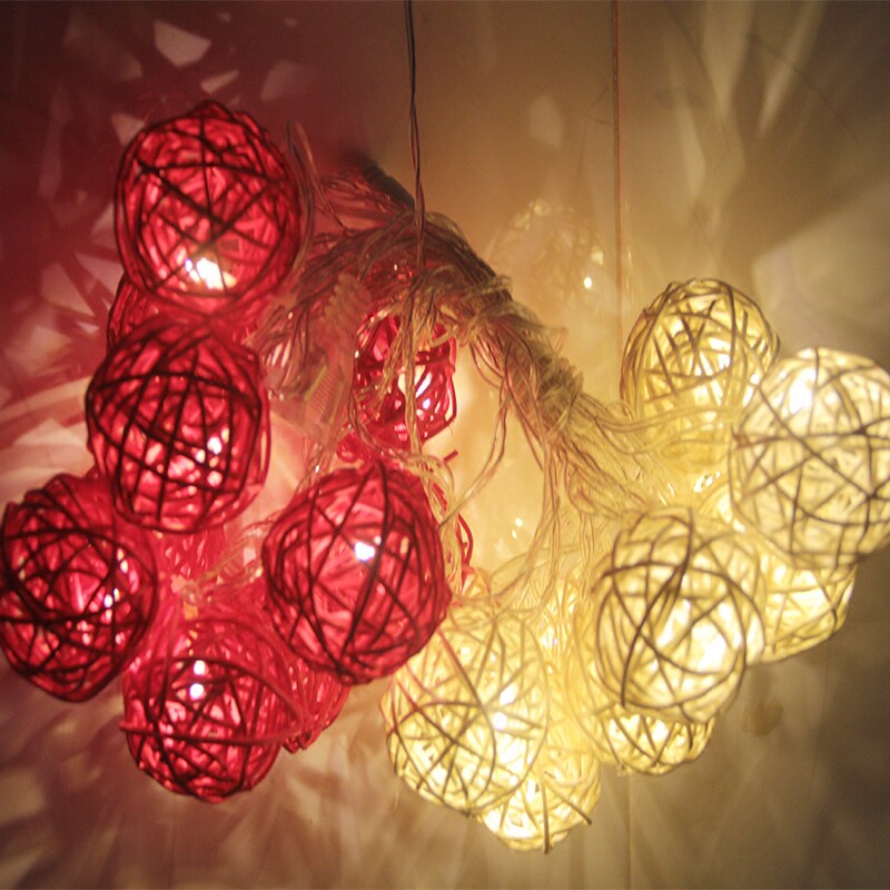 led colored lights flashing lights string rattan ball lights romantic birthday decoration bedroom net red room creative layout creative flashing lights