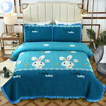 Four Seasons bed cover snow mian bed cover piece in the spring and autumn fleece blanket dual-use crystal velvet milk velvet three-piece suit