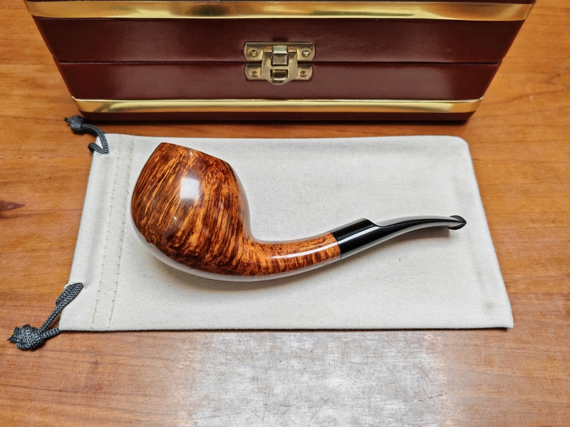 2022 Collectible Grade Jefferson Handmade Briar Wood Smoking Pipe Flame River Dolphin Long Stem Curved Pipe