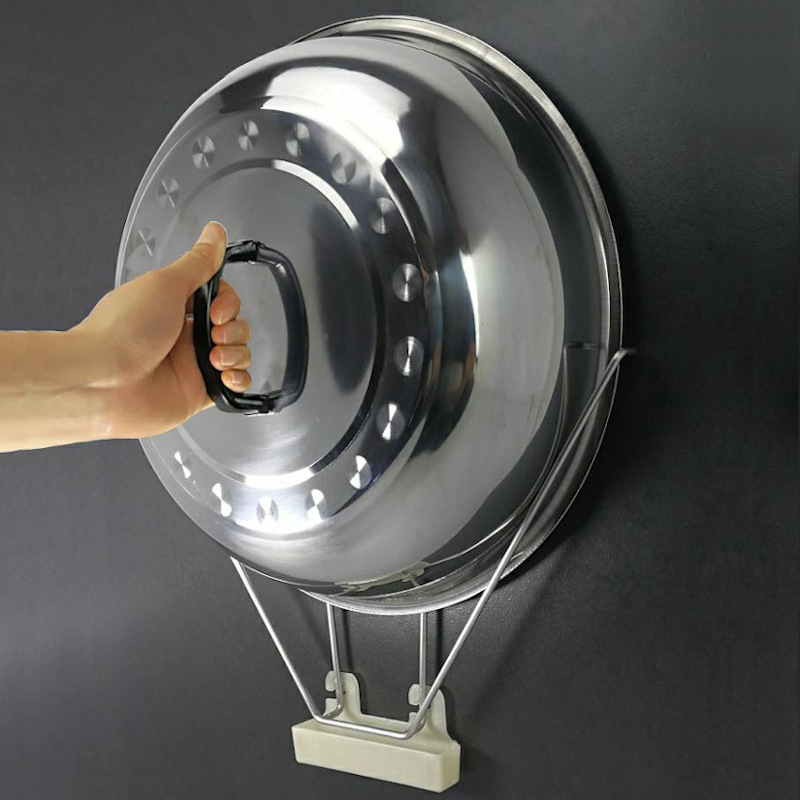 A small - hole kitchen shelf with water disk cover 304 stainless steel wall mounted shelf